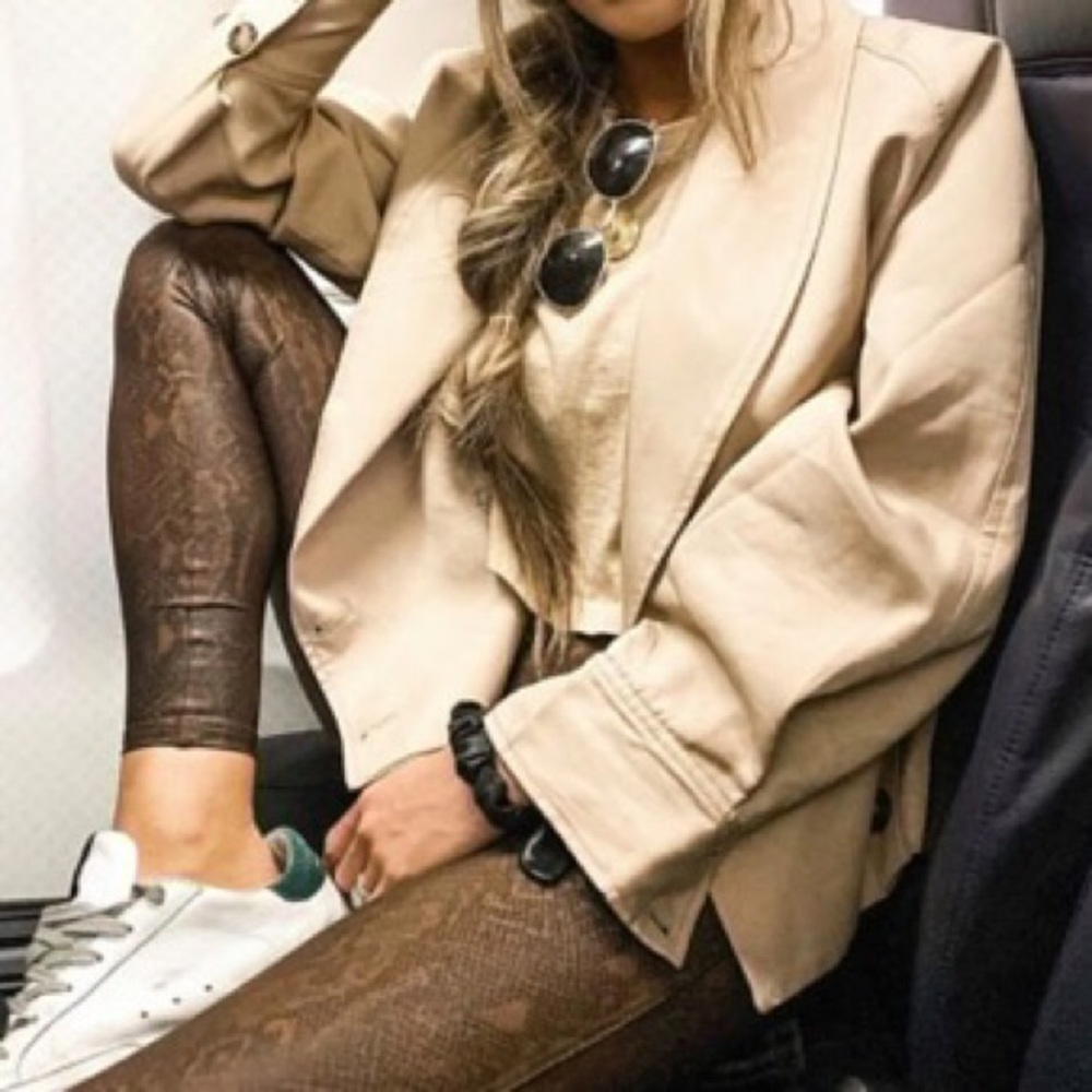 Snake Spanx faux leather leggings NWT